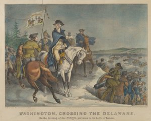 Washington, cruzando o Delaware-Na noite de 25 de dezembro de 1776, anterior à Batalha..., 1876. Criadores: Nathaniel Currier, James Merritt Ives, Currier e Ives. de Currier and Ives