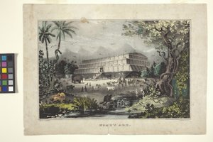 Arca de Noé (litografia colorida à mão) de Nathaniel Currier
