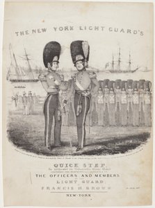 O Passo Rápido da Guarda da Luz de Nova York: Interpretado pela Brass Band de Dodworth. Composto e Respeitosamente Dedicado aos Oficiais e Membros da Guarda da Luz; por Francis H. Brown de Nathaniel Currier