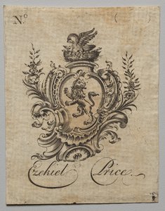 Bookplate: Brasão com Ezequiel Price inscrito