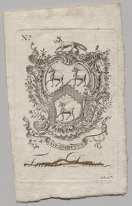 Bookplate: Brasão de armas com Francis Dana inscrito