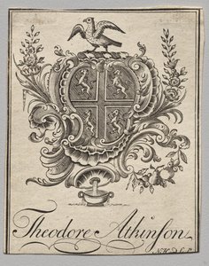 Bookplate: Brasão com Theodore Atkinson inscrito