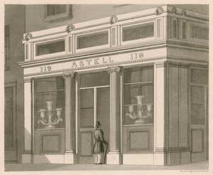 Frente de loja da Astell, Armazém Wine and Spirit, Grafton Street, Tottenham Court Road de Nathaniel Whittock