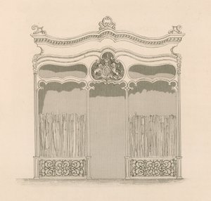 Frente de loja no estilo Luís XIV francês para Srs. Sangster, guarda-chuva e comerciantes de vara, Regent Street, Londres de Nathaniel Whittock