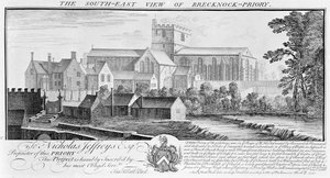 Vista Sudeste do Priorado de Brecknock, 1741