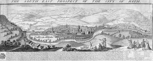 A perspectiva do sudeste da cidade de Bath, 1734