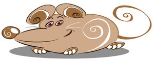 Rato castanho encaracolado - desenho animado de Neale Osborne