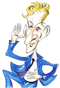 Danny Kaye - caricatura colorida de Neale Osborne