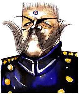 Paul von Hindenburg - nascido na Polônia, general alemão e presidente (1847-1934); caricatura de cores de Neale Osborne
