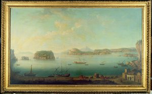 Uma vista sobre a costa perto de Nápoles com as ilhas de Nisida, Procida, Ischia e Capri, c.1780