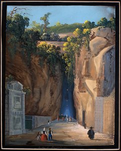 Caverna em Pozzuoli (gouache) de Neapolitan School