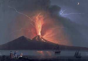 Nápoles: Vesúvio em erupção, 22 de outubro de 1822 (guache)