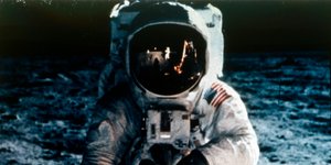 Buzz Aldrin na Lua, missão Apollo II, julho de 1969.