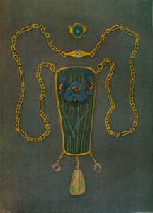 Um colar em ouro, esmalte e pedras preciosas, c1901 de Nelson Ethelred Dawson