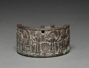 Banquete Pyxis, 800-750 aC (esteatita) de Neo-Hittite