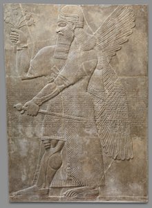 Painel de Socorro, Neo-Assírio, c.883-859 aC (gybsum alabaster)