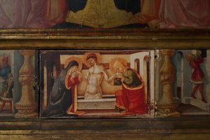 Detalhe da Coroação da Virgem (tempera na madeira)