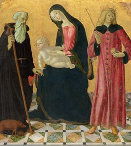 Madonna e Criança com Santo Antônio Abade e São Sigismundo, c. 14901495. de Neroccio de Landi