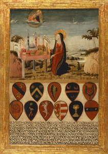 A Virgem Maria confia a cidade de Siena a Jesus de Neroccio di (1447 1500) Landi