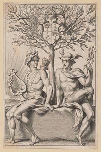 Página de rosto para Philomathus Muse Juveniles de Netherlandish 17th Century after Sir Peter Paul Rubens