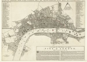 Um verdadeiro Pourtraict com uma breve descrição daquele deplorável incêndio de Londres, Befallen o 12 de Netherlandish School