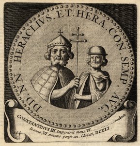 Imperadores Bizantinos Heraclius e Constantino III. de Netherlandish School