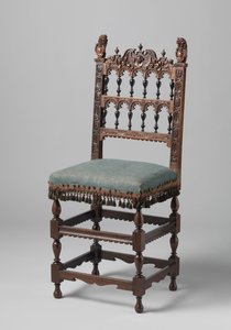 Cadeira esculpida, c. 1620-50 (madeira) de Netherlandish School