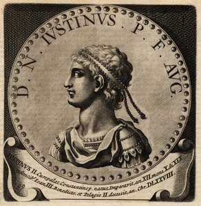 Retrato do Imperador Romano Justino II. de Netherlandish School