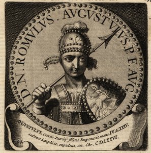 Retrato do Imperador Romano Romulus Augustulus.