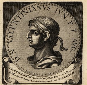 Retrato do Imperador romano Valentim II. de Netherlandish School