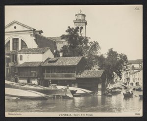 Vista da oficina de gôndola no Squero di San Trovaso em Veneza Venezia - Squero di S. Trovaso (título no objeto)
