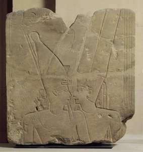 O Deus Amon abraçando Ramsés II, Karnak, c.1401-1213 aC (arenito)