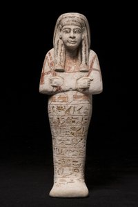 Ushabti para uma mulher chamada Wia, Ramesside Period (calcário)