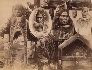Maoris, Nova Zelândia (foto a p/b)