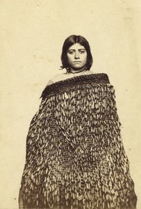 Mina Makata, metade do elenco Maorie, c.1865 (album print e wc)