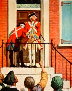 Capitão Tennant com a multidão na frente (cor litho) de Newell Convers (after) Wyeth
