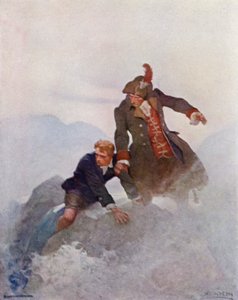 Ilustração para Kidnapped by Robert Louis Stevenson (cor litho)