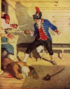 Ilustração para Kidnapped by Robert Louis Stevenson (cor litho)