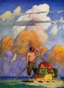 Ilustração para Robinson Crusoe (cor litho)