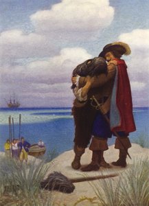 Ilustração para Robinson Crusoe (cor litho)