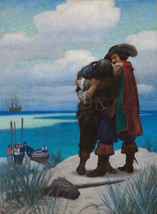 No início, por algum tempo, não fui capaz de responder a ele uma palavra; Mas, como Ele Me Pegou em Seus Braços, Eu O Segurei Firme, ou Deveria Ter Caído no Chão de Newell Convers Wyeth