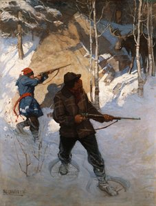 Caça ao alce (óleo sobre tela)