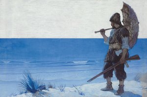 Robinson Crusoe: Endpaper de Newell Convers Wyeth
