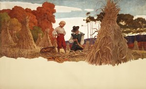 O Puritano Corn Husker, 1941 de Newell Convers Wyeth