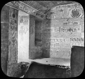 Sarcófago e câmara funerária de Ramsés VI, vale dos reis, Egito, c1890