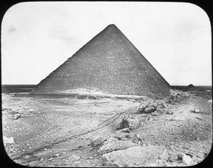 A grande pirâmide de Khufu Cheops, Gizé, Egito, c1890