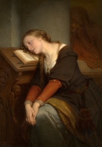 Margaret na igreja (óleo sobre tela) de Nicaise de Keyser