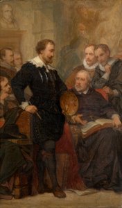Peter Paul Rubens no seu estúdio (óleo) de Nicaise de Keyser