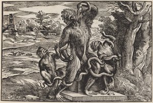 Caricatura do Grupo Laocoonte de Niccolò Boldrini after Titian