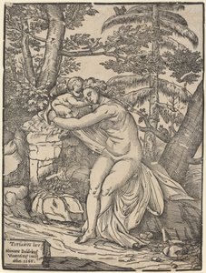 Vênus e Cupido de Niccolò Boldrini after Titian